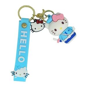 NWOT Hello Kitty 3D Keychain - Blue and Pink